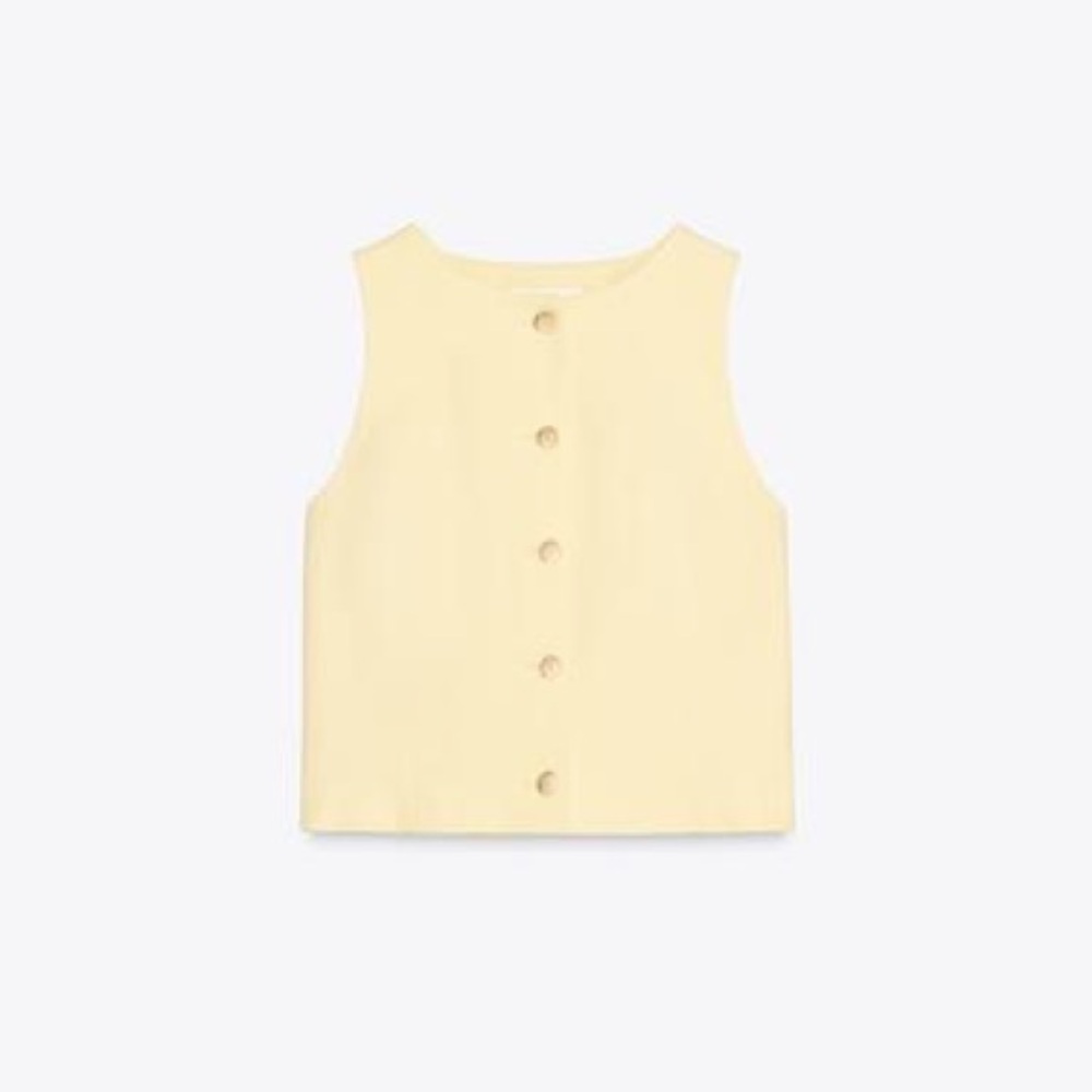 ZARA LINEN VEST AND HIGH-WAISTED SHORTS - Picture 13 of 16